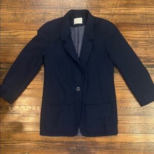 Vintage Pendleton Wool Blazer Navy Blue Single Button Jacket Women’s